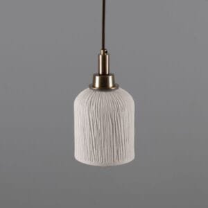 Slender Osier Organic Ceramic Bathroom Pendant Light Matte White Striped Ceramic Bathroom Pendant Lights Great Lighting UK Ltd